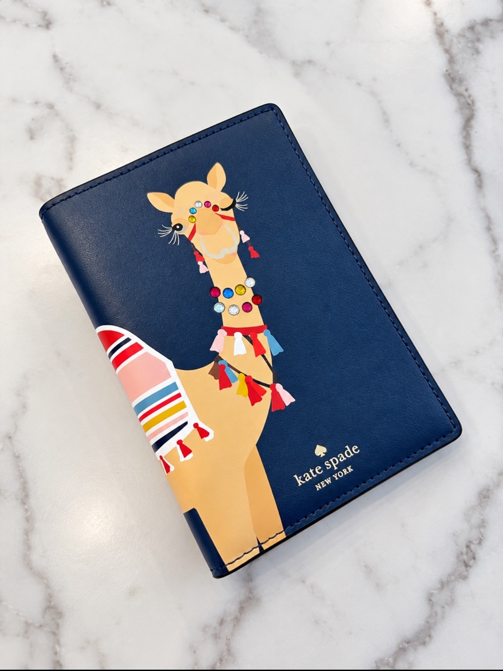KATE SPADE Rhinestone Camel Imogene Spice Things Up Passport Cover
